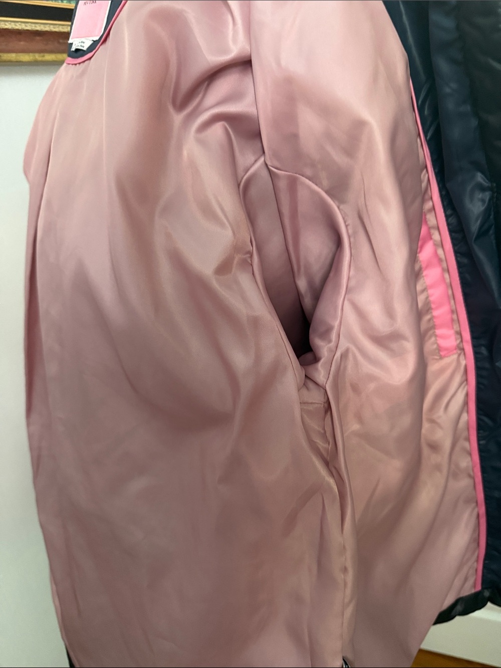 kate spade Two-Tone Navy and Black Quilted Puffer Jacket - Picture 9 of 11